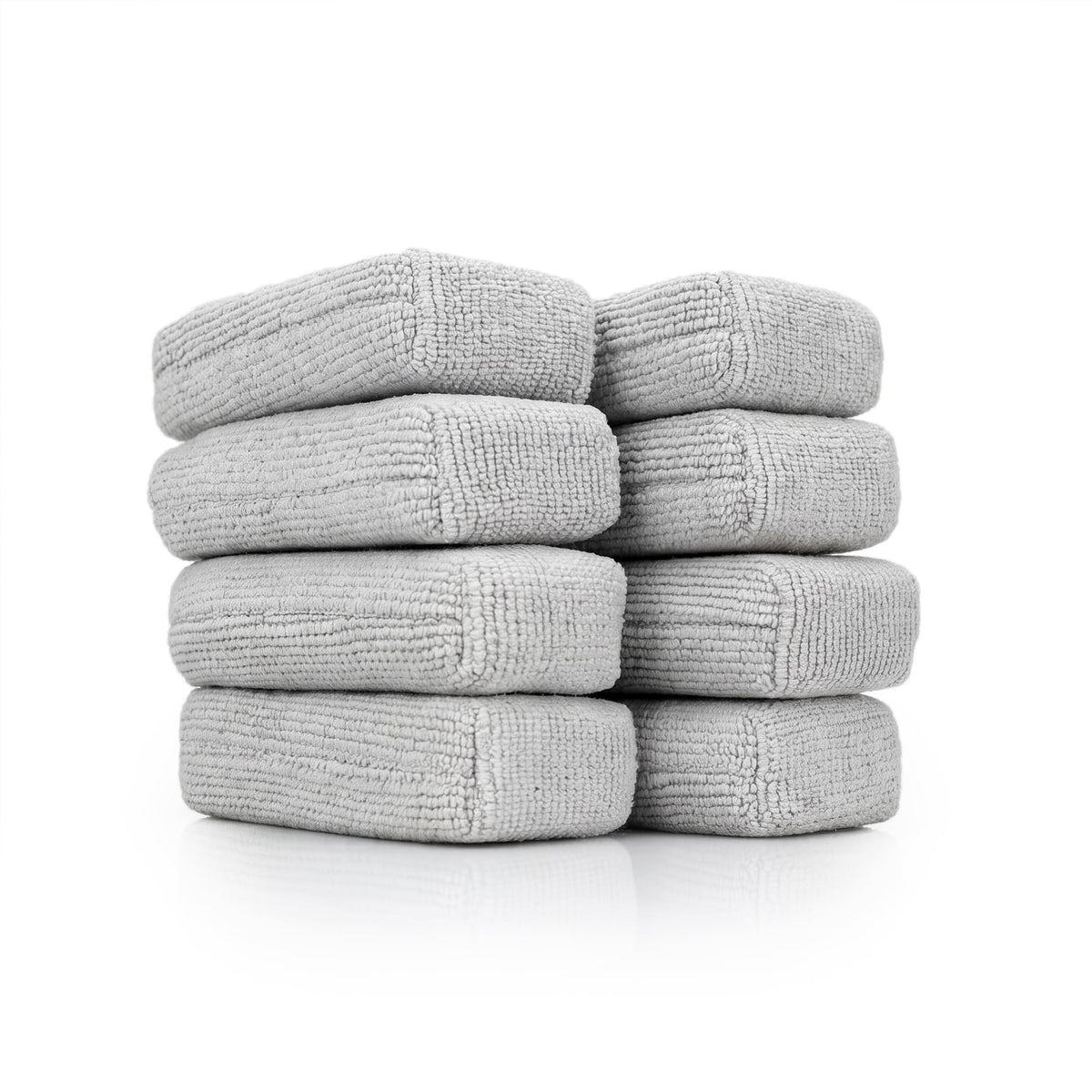 Pearl Sponge Applicator Ice Grey 8-Pack by The Rag Company: eight pearl-weave microfiber foam applicators for ceramic coatings, wax and sealants