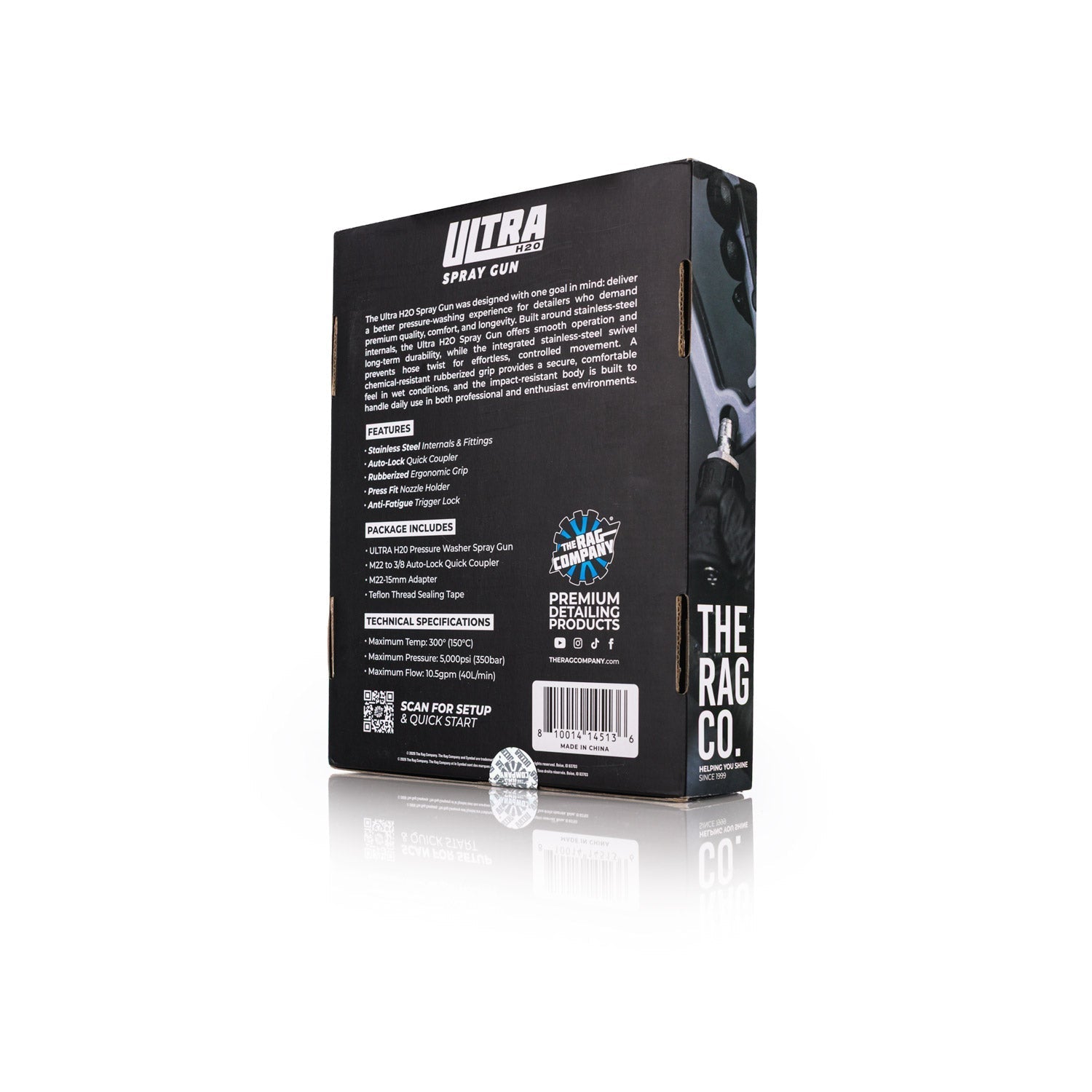 Ultra H2O Spray Gun retail packaging back