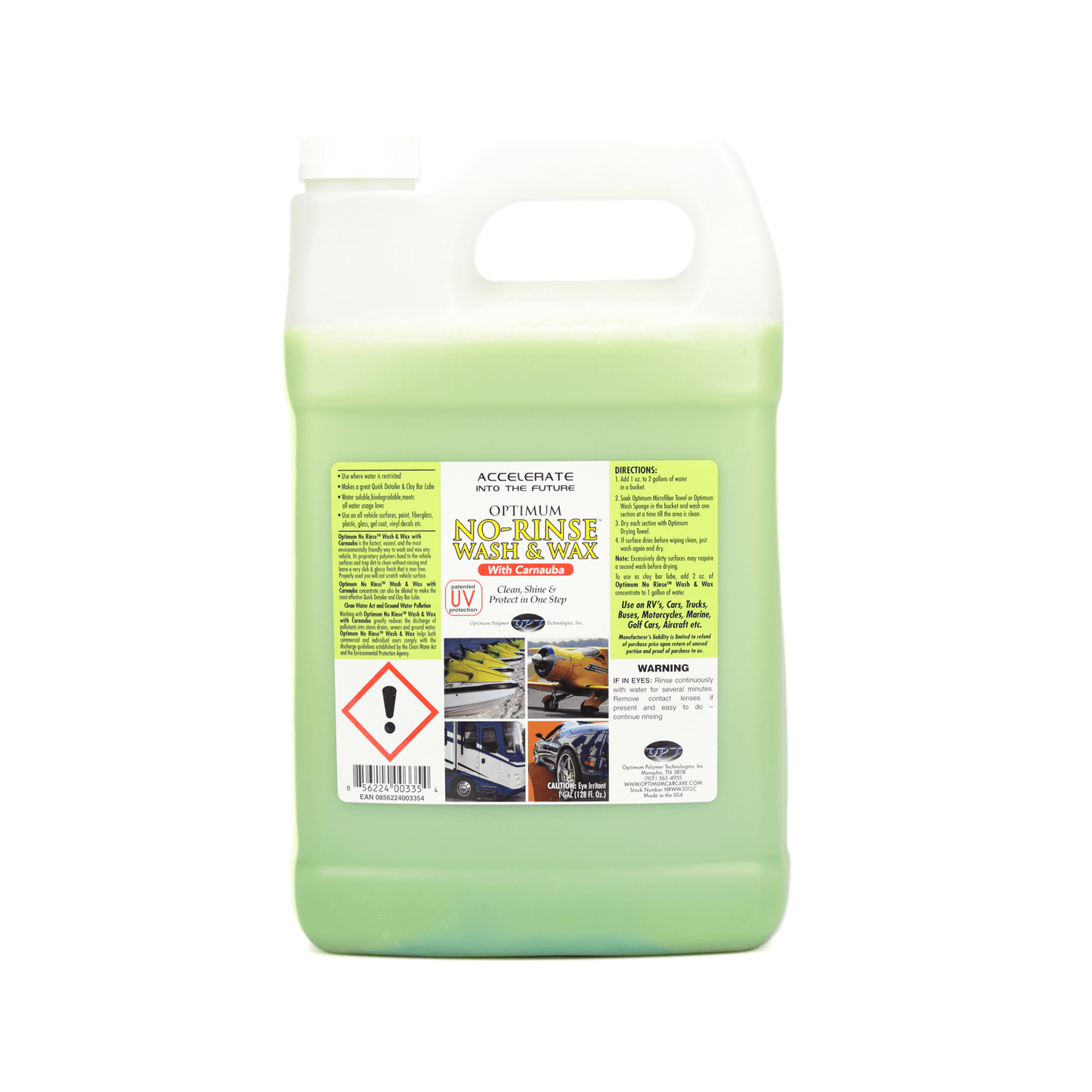 OPTIMUM POLYMER TECHNOLOGIES Optimum No Rinse (ONR) Wash and Wax Gallon